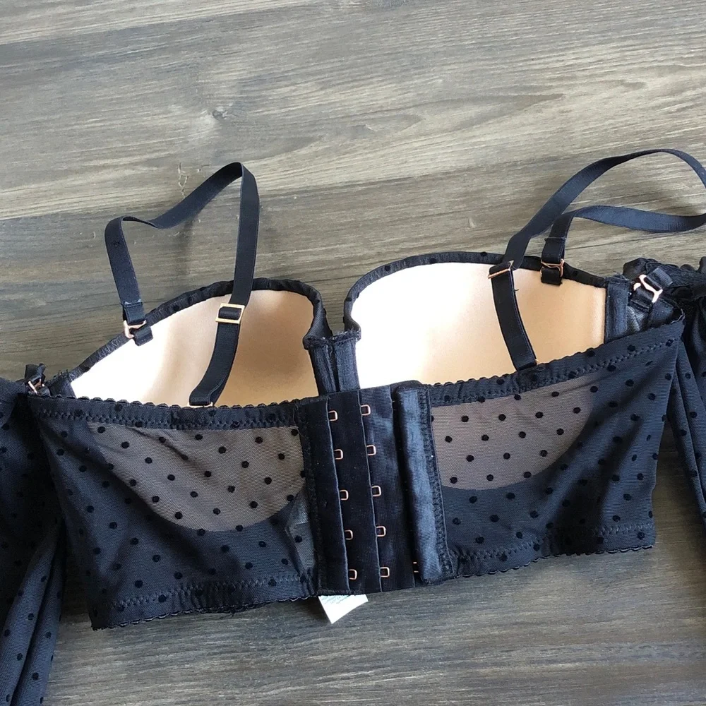 Dorina x Raye Natalie Don’t Mesh Dot Bra Top Removable Straps 34C